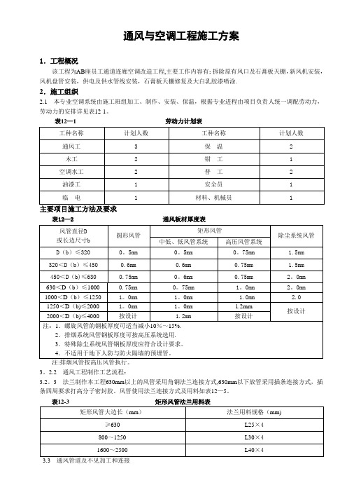 通风与空调工程施工方案(3)