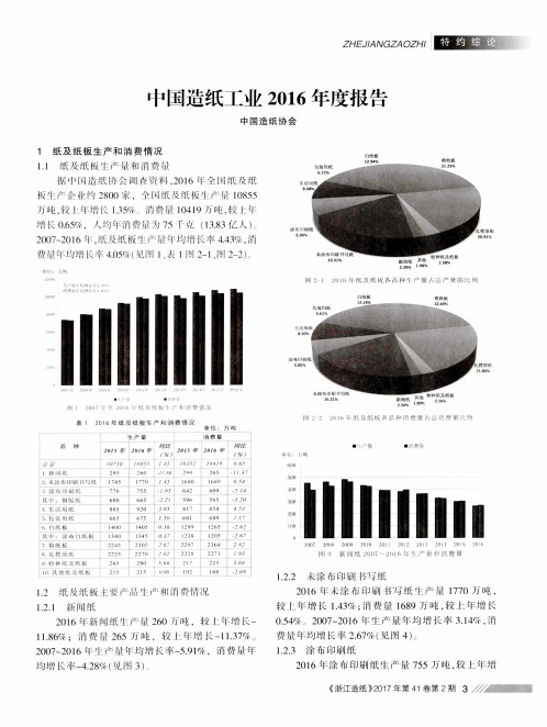 中国造纸工业2016年度报告