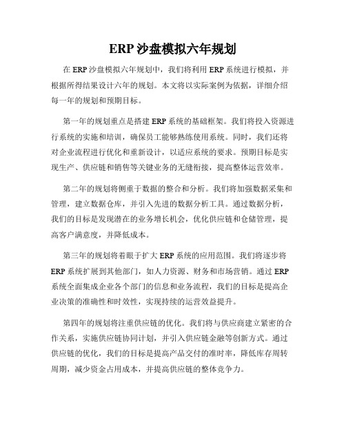 ERP沙盘模拟六年规划