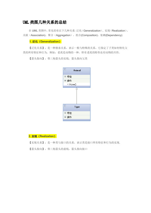 UML类图几种关系的总结