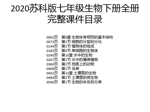 2020苏科版七年级生物下册全册完整课件