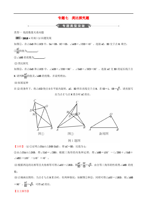 类比探究题-中考数学专题训练