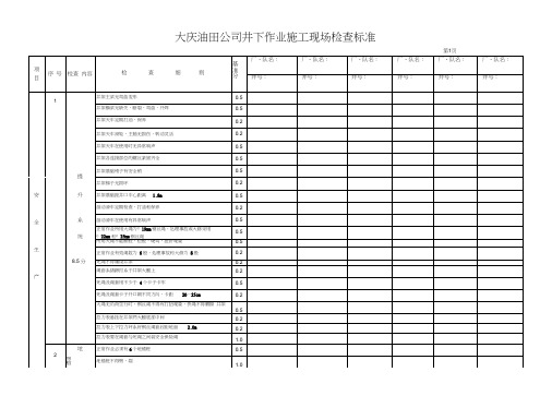 井下作业施工检查标准