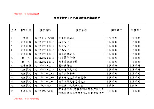 南昌新建区区本级公共服务事项清单(完整资料).doc