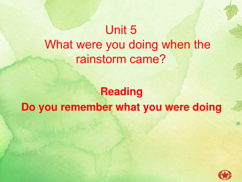 初中英语_unit5 What were you doing when the rainstorm came 阅读课教学课件设计