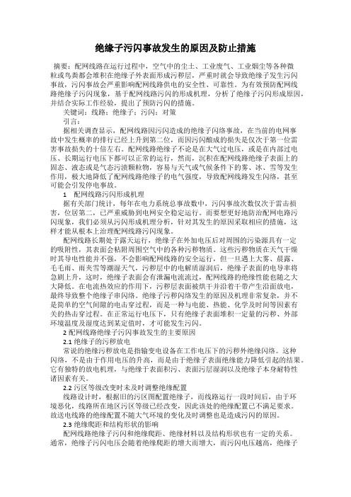 绝缘子污闪事故发生的原因及防止措施