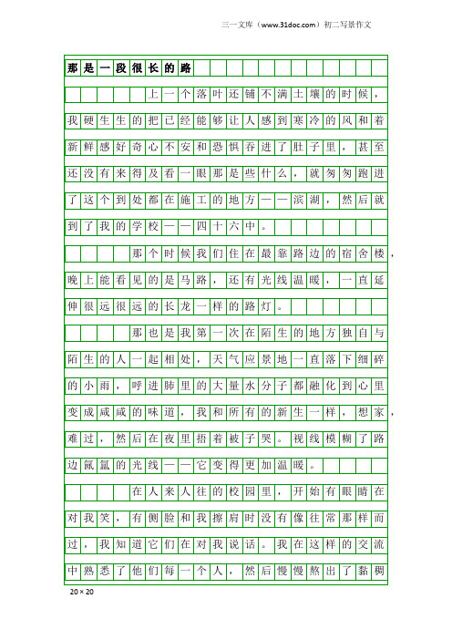 初二写景作文：那是一段很长的路