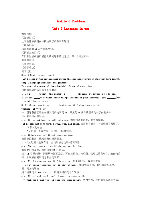 九年级英语上册Module6ProblemsUnit3Languageinuse教案新版外研版