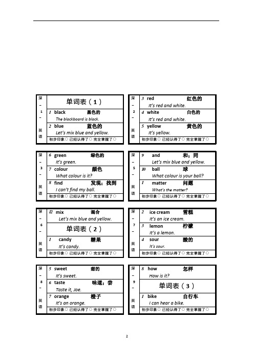 三年级下册英语素材-单词卡片     沪教牛津版