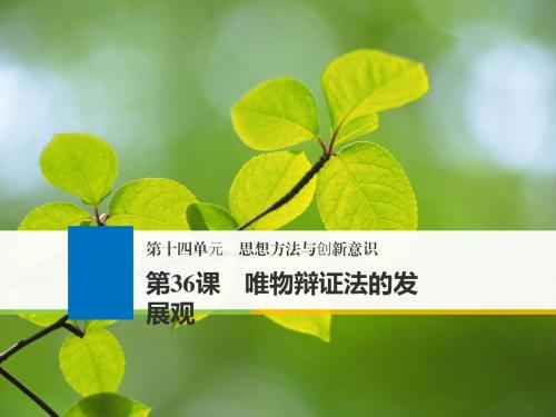 2019高考一轮复习备考资料之政治江苏专课件：第十四单元 思想方法与创新意识 第36课