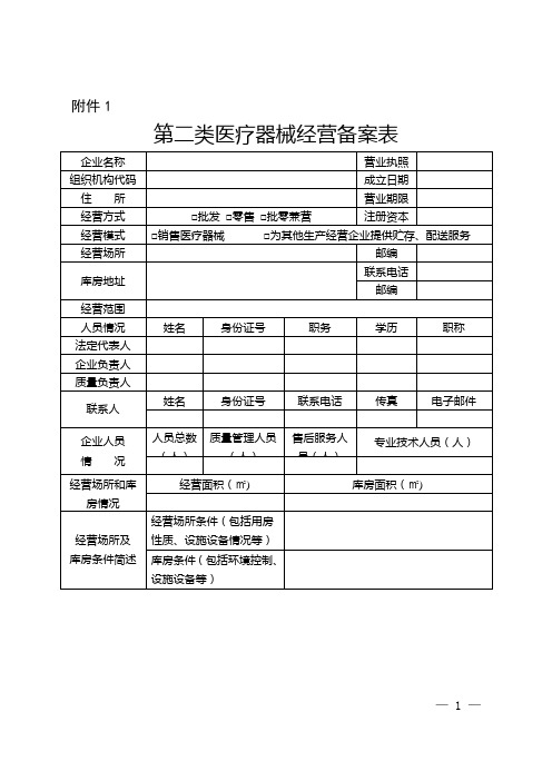 二类医疗器械备案相关资料下载