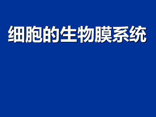 细胞的生物膜系统