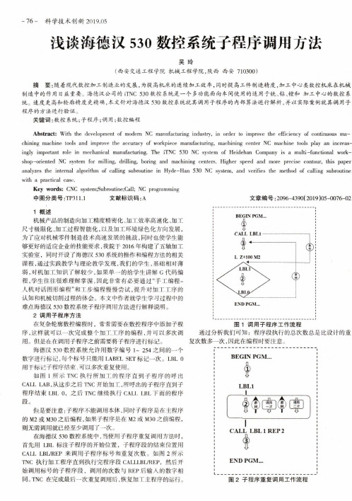 浅谈海德汉530数控系统子程序调用方法