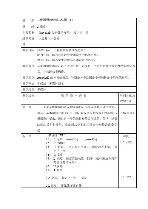 多段线修剪延伸倒角圆角打断