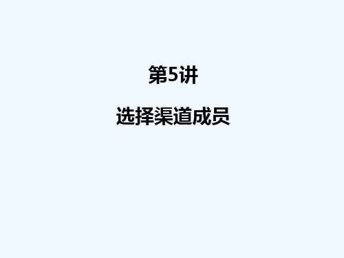 渠道评估与渠道成员选择(ppt 17页)