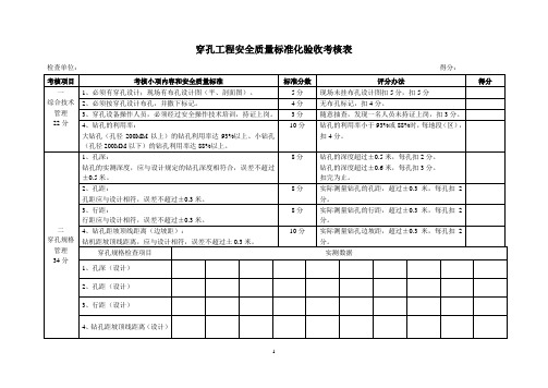 穿孔工程安全质量标准化标准及考核评