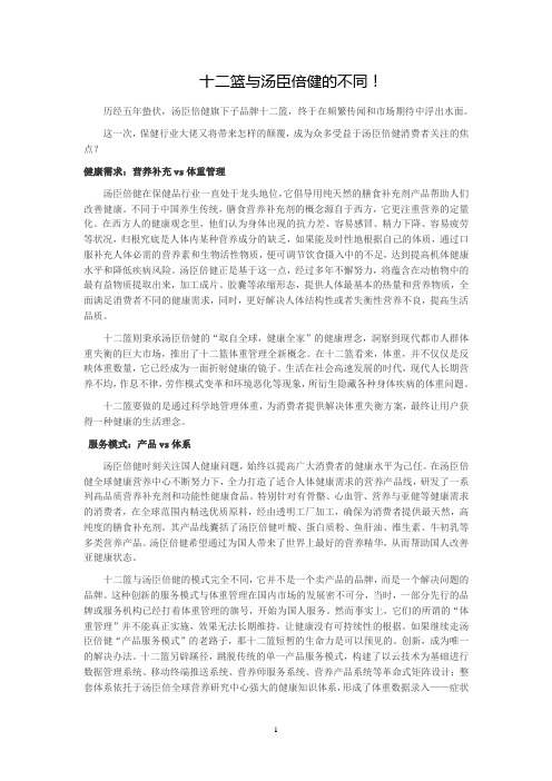 十二篮跟汤臣倍健的不同!