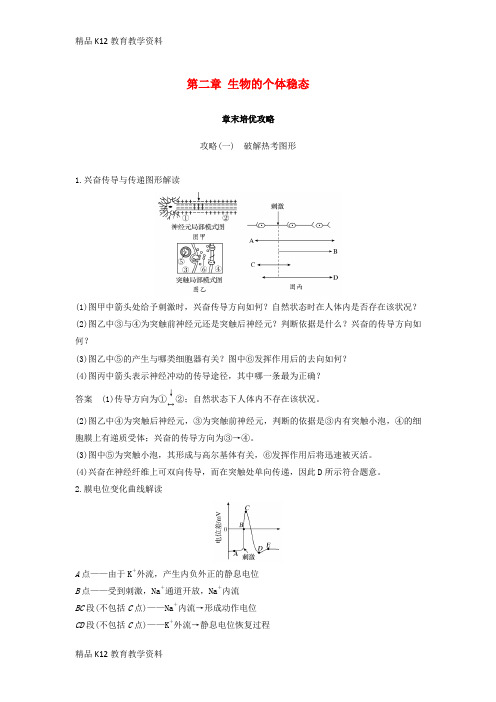 【配套K12】[学习]2018-2019版高中生物 第二章 生物的个体稳态章末培优攻略学案 苏教版必