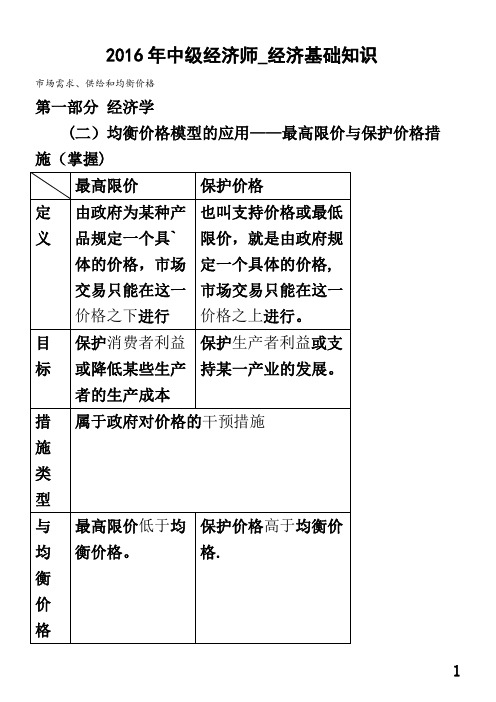 2016年中级经济师-经济基础知识(打印版)