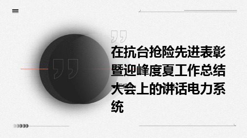 在抗台抢险先进表彰暨迎峰度夏工作总结大会上的讲话电力系统