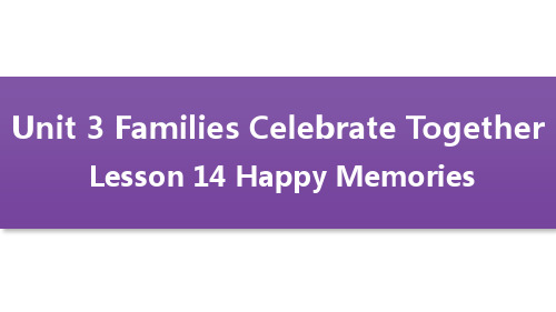 新冀教版八年级英语上册同步课件：Lesson 14 Happy memories