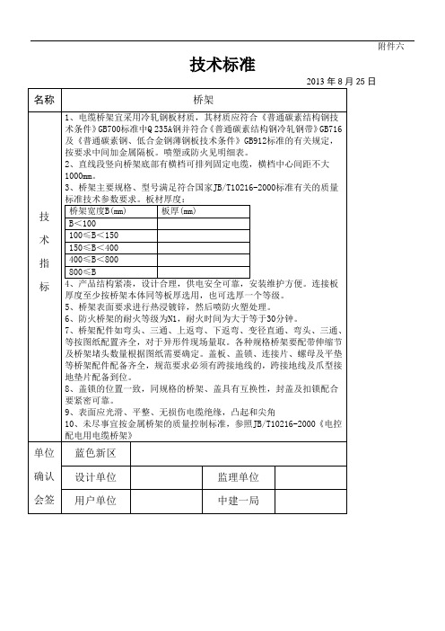 桥架技术标准