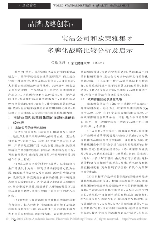 品牌战略创新_宝洁公司和欧莱雅集团多牌化战略比较分析及启示