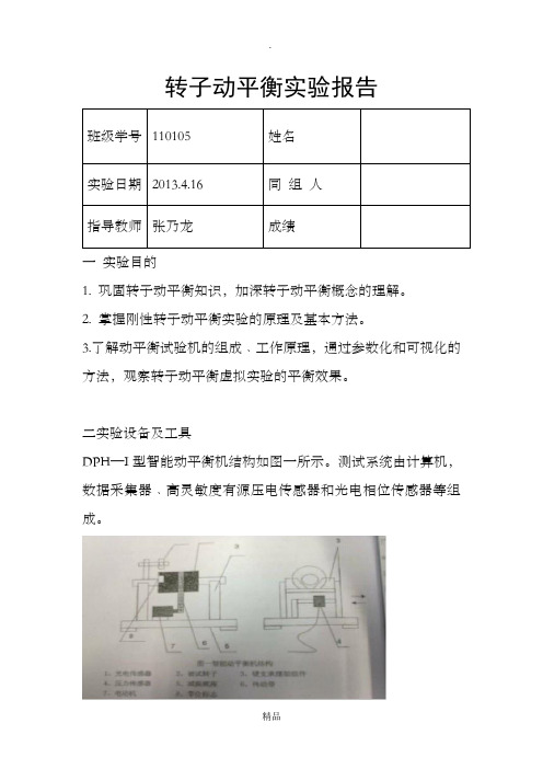 转子动平衡实验报告