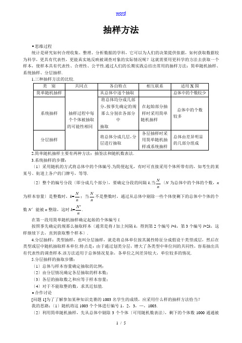 高中数学抽样方法旧人教高中选修本(理)