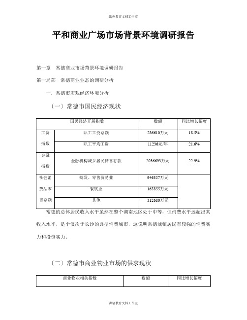 平和商业广场市场背景环境调研报告