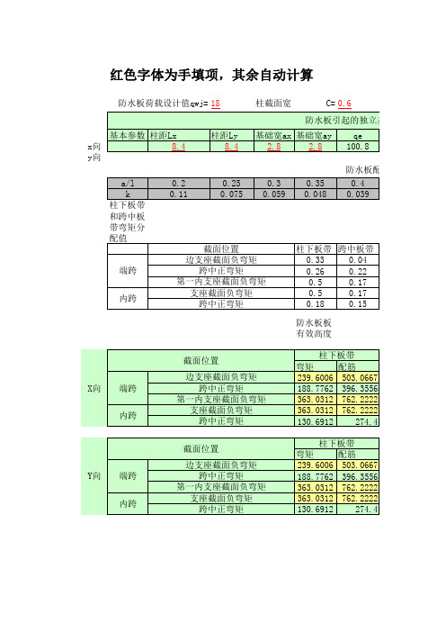 独立基础和防水板计算