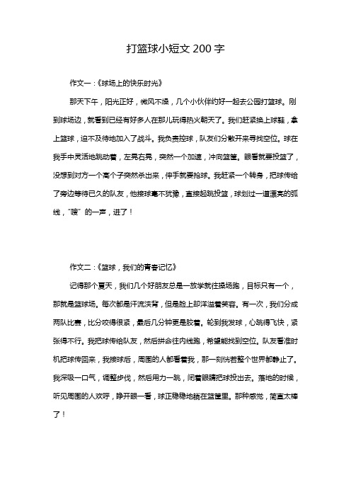 打篮球小短文200字