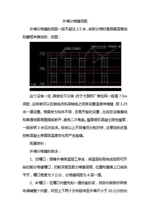 外墙分格缝间距