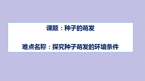 人教版生物七年级上册第三单元第二章 第一节  种子的萌发实验