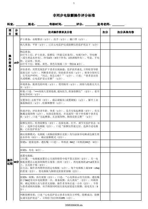 非同步电除颤评分标准