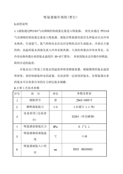 吸氨器操作规程