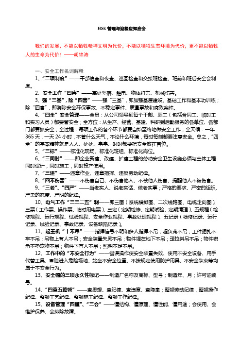 HSE管理与迎检应知应会