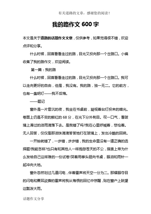 我的路作文600字