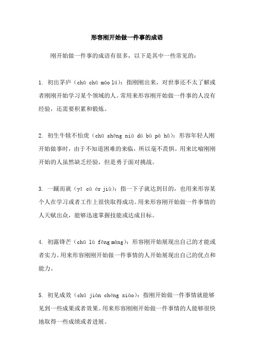 形容刚开始做一件事的成语