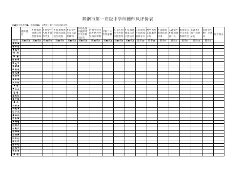 舞钢市第一高级中学师德师风评价表