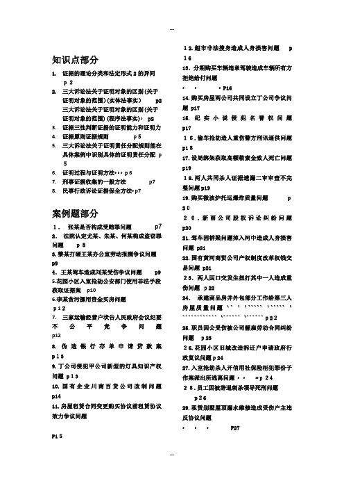 证据法部分重点及历年司考真题