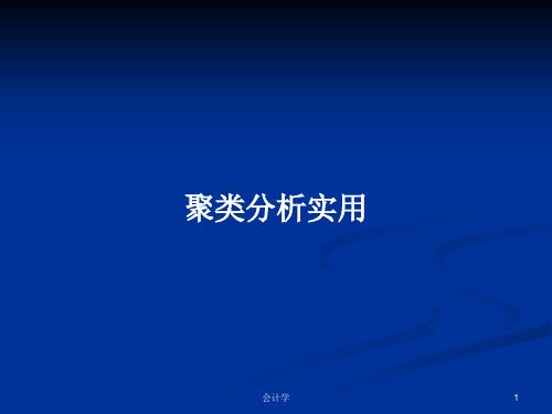 聚类分析实用PPT教案