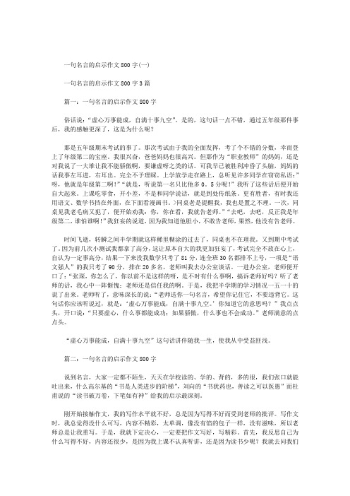 一句名言的启示作文800字