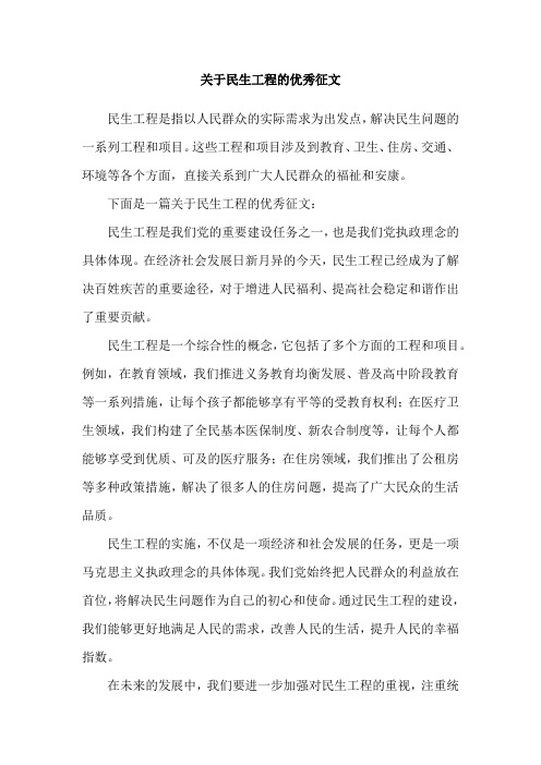 关于民生工程的优秀征文