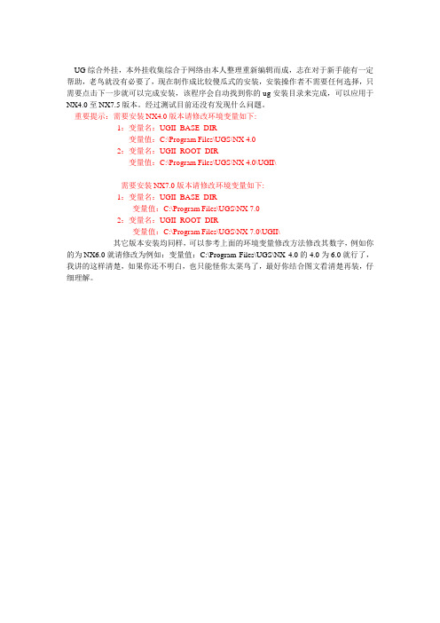 UG综合外挂安装