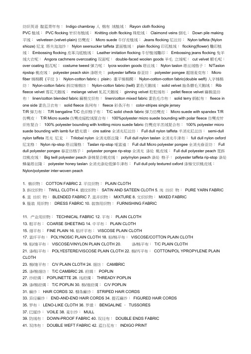 史上最全的纺织英语
