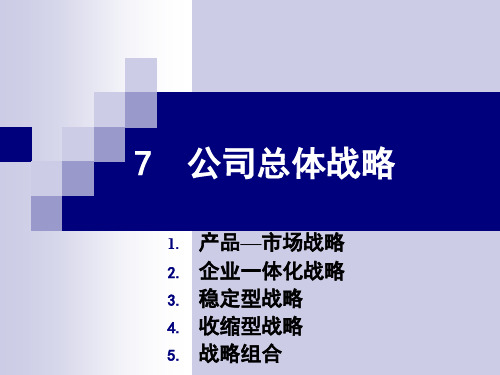 公司总体战略教材(PPT 45页)