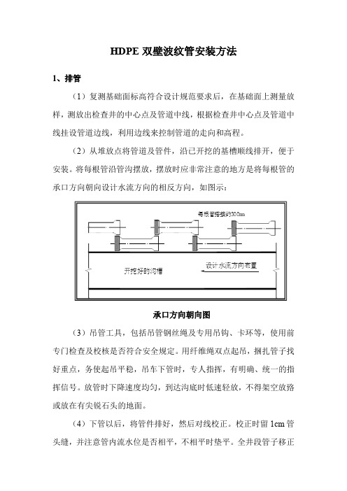 HDPE双壁波纹管安装方法