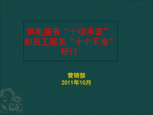 国家电网供电服务“十项承诺”和员工服务“十个不准”的修订宣贯