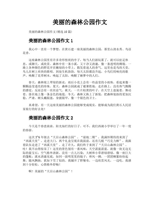 美丽的森林公园作文